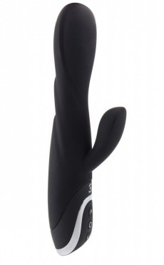 Чёрный перезаряжаемый вибратор RechargeableTulip Purple - 21 см.