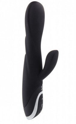 Чёрный перезаряжаемый вибратор RechargeableTulip Purple - 21 см.