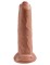 Кофейный необрезанный фаллоимитатор на присоске 9  Uncut Cock - 25,4 см.