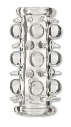 Прозрачная  насадка на пенис с шипами и шишечками