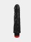 Чёрный вибромассажер с широким основанием - 18,8 см.