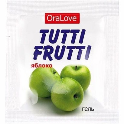 Пробник гель-смазки Tutti-frutti с яблочным вкусом - 4 гр.