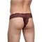 Мужские коричневые кружевные трусы-тонги