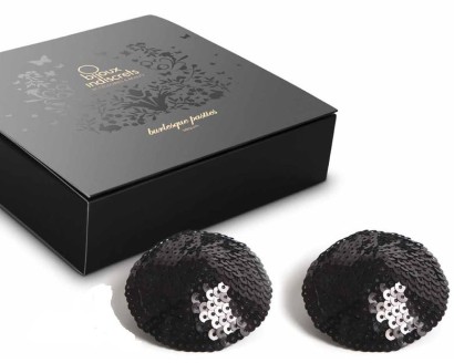 Чёрные наклейки на грудь SEQUIN