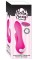 Розовый вибратор Shimoji Happy с клиторальным отростком - 14 см.