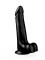 Чёрный фаллоимитатор с вытянутой головкой - 17,8 см.