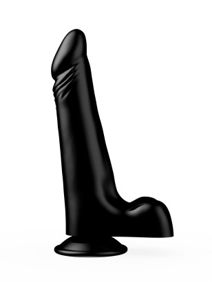 Чёрный фаллоимитатор с вытянутой головкой - 17,8 см.