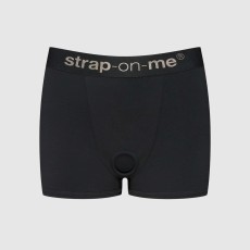Черные трусики-боксеры для фиксации насадок Strap-on-me Harness Lingerie Allure - size L