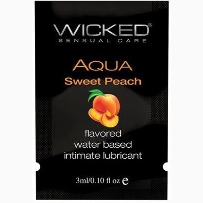 Лубрикант с ароматом спелого персика WICKED AQUA Sweet Peach - 3 мл.