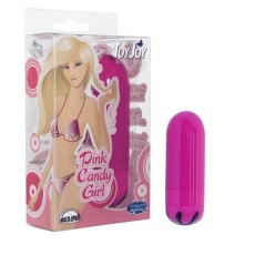 Розовый мини-вибратор Pink Candy Girl - 12 см.