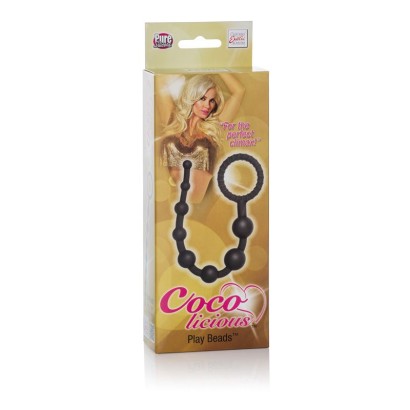 Чёрная анальная цепочка из силикона Coco Licious Play Beads - 24,8 см.