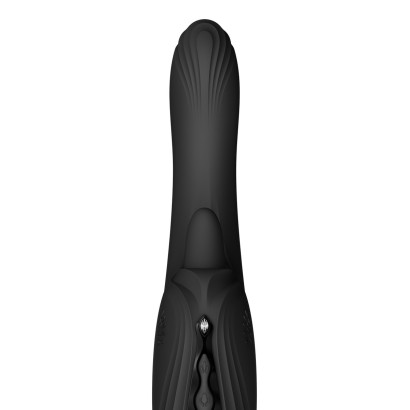 Черный вибростимулятор-кролик с функцией нагрева Ares - 24,6 см.