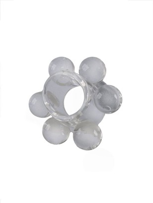 Прозрачное эластичное эрекционное кольцо с 6 шариками