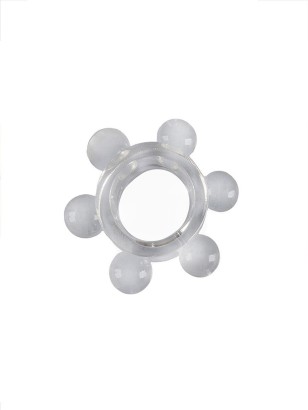 Прозрачное эластичное эрекционное кольцо с 6 шариками
