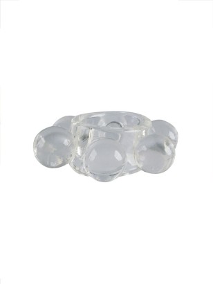 Прозрачное эластичное эрекционное кольцо с 6 шариками