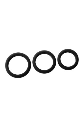 Набор из 3 черных эрекционных колец Smooth Silicone Cockring Pack