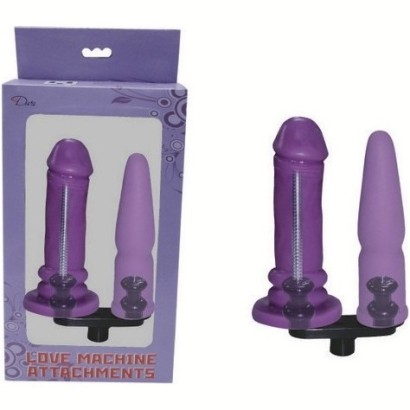 Фиолетовая двойная насадка для секс-машин