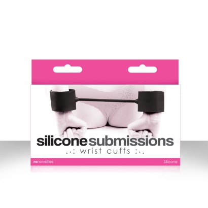 Чёрные силиконовые наручники Silicone Submissions Wrist Cuffs
