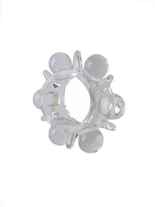 Прозрачное эрекционное кольцо с шариками и шипами