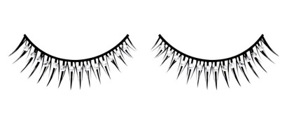 Черные ресницы с белыми кристаллами