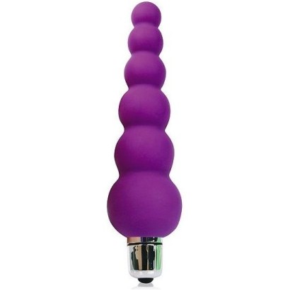 Фиолетовый анальный вибромассажер-елочка - 12 см.