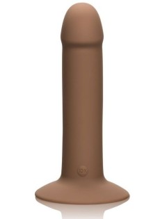 Бежевый вибромассажёр с присоской LUXE Touch-Sensitive Vibrator - 16,5 см.