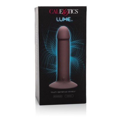 Бежевый вибромассажёр с присоской LUXE Touch-Sensitive Vibrator - 16,5 см.