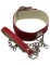 Красный ошейник с металлическим поводком и замочком