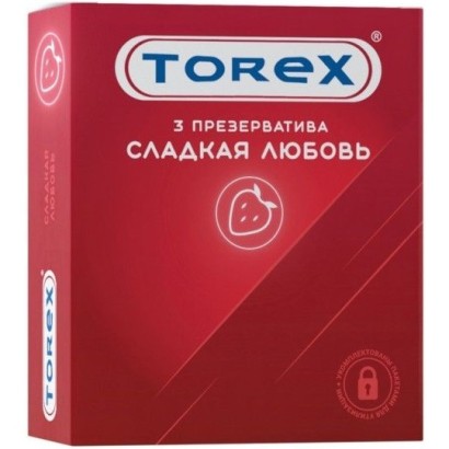 Презервативы Torex  Сладкая любовь  с ароматом клубники - 3 шт.