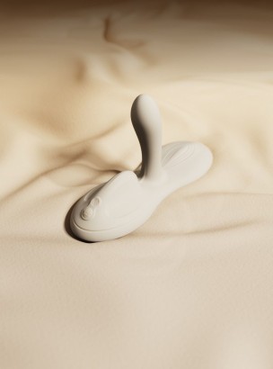 Белая виброподушка с функцией нагрева Flora