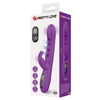 Фиолетовый вибростимулятор-кролик с шариками для точки G Sabien - 24 см.