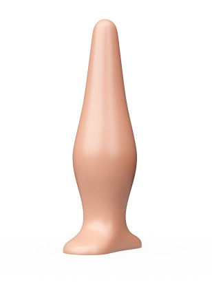 Телесная анальная пробка с широким основанием - 14 см.