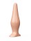 Телесная анальная пробка с широким основанием - 14 см.