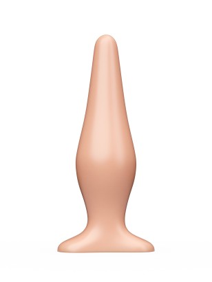 Телесная анальная пробка с широким основанием - 14 см.