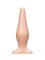 Телесная анальная пробка с широким основанием - 14 см.