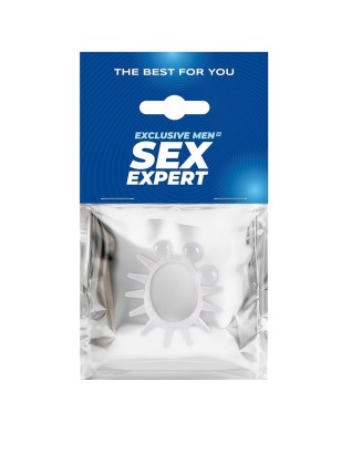 Эластичное эрекционное кольцо с шариками и лучами