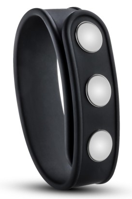 Черное эрекционное кольцо на кнопках
