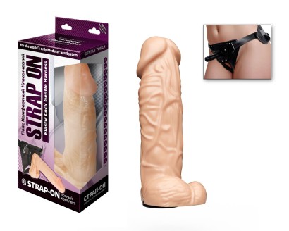 Фаллоимитатор  Конг  на трусиках с плугом - 19 см.