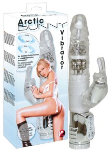 Вибратор Arctic Bunny с клиторальным отростокм - 25,5 см.