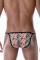 Яркие мужские трусы-танга с геометрическим принтом