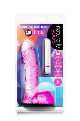 Розовый вибратор-реалистик Vibrating Ding Dong - 16,5 см.