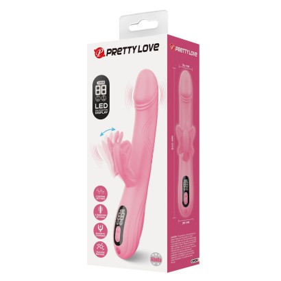 Нежно-розовый вибростимулятор-кролик Abella - 24 см.