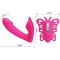 Розовая клиторальная бабочка с вагинальным виброотростком Katherine