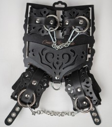 Черный ажурный кожаный набор фиксаций