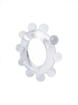 Прозрачное эрекционное кольцо со стимулирующими шариками