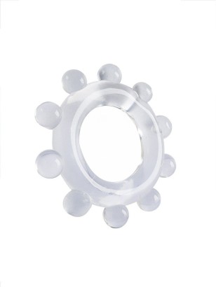 Прозрачное эрекционное кольцо со стимулирующими шариками