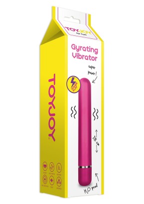 Ярко-розовый гладкий вибратор GYRATING VIBRATOR - 18 см.