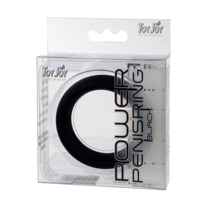 Чёрное эрекционное кольцо на пенис POWER PENISRING LARGE 