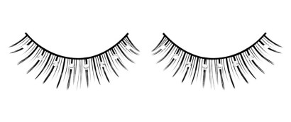 Черные ресницы с сильно разделенными ресничками и серебрянными стразами