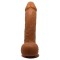 Коричневый гибкий фаллоимитатор на присоске Johnson - 23,2 см.